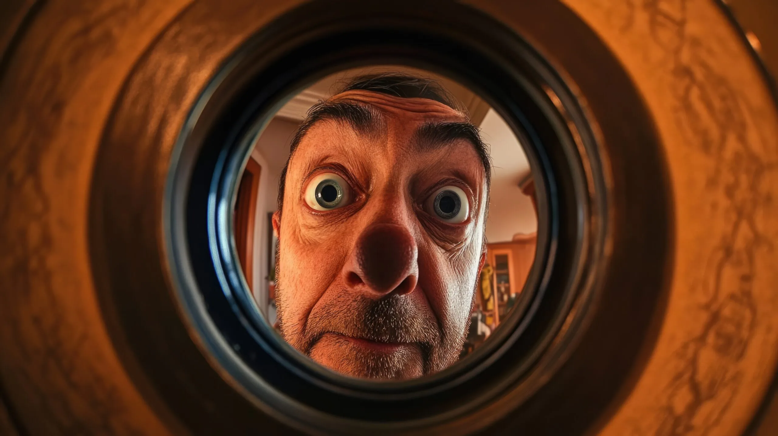 Landlord looks through door peephole of apartment causing issues with a tenant's quiet enjoyment. 