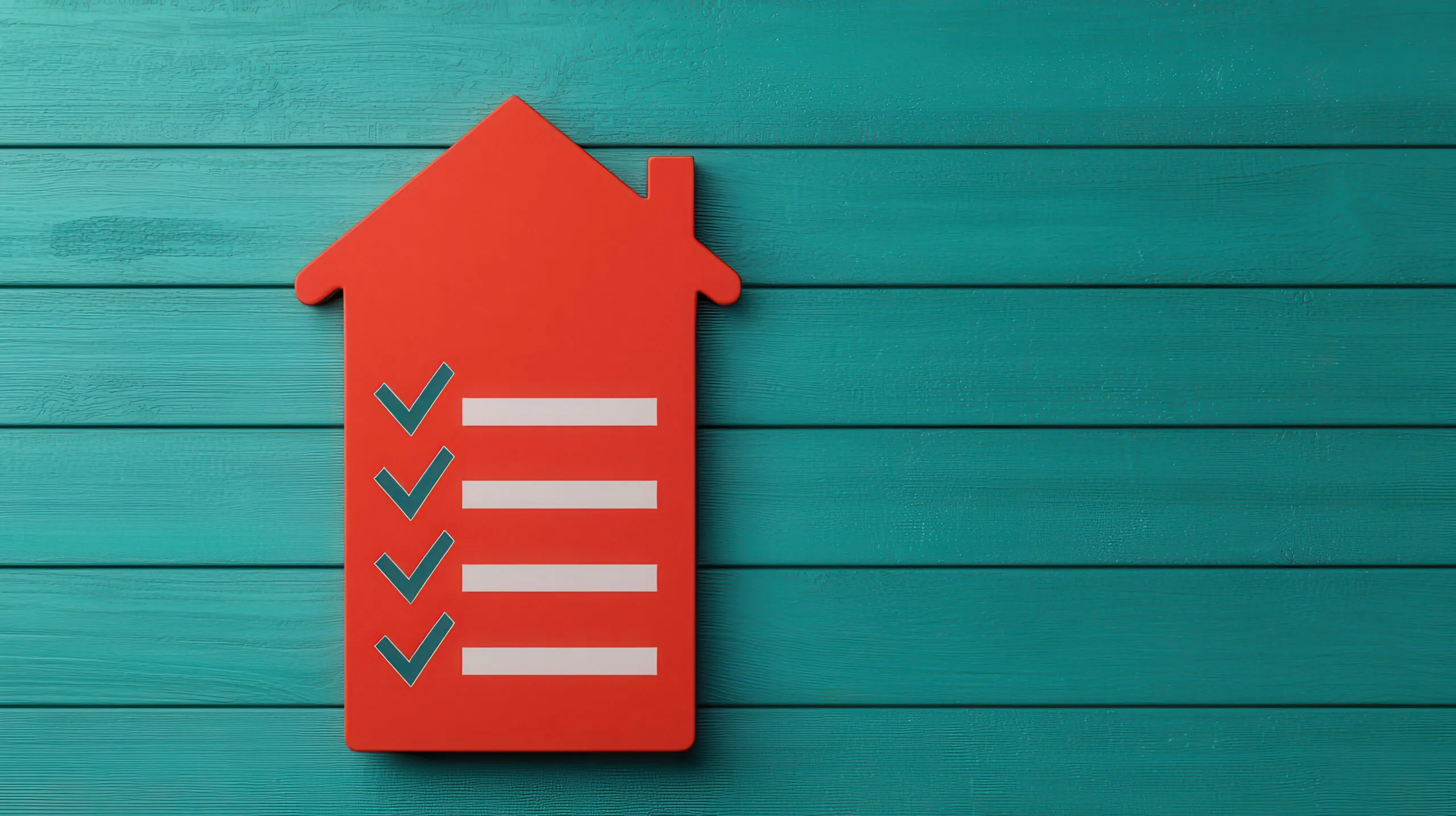 house-shaped board with checklist on it