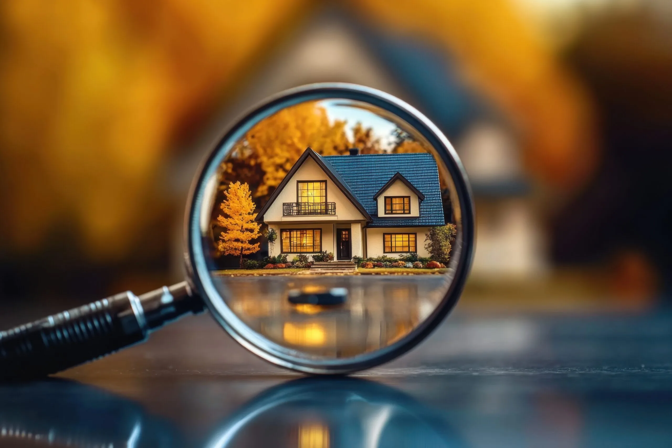 magnifying glass on a house