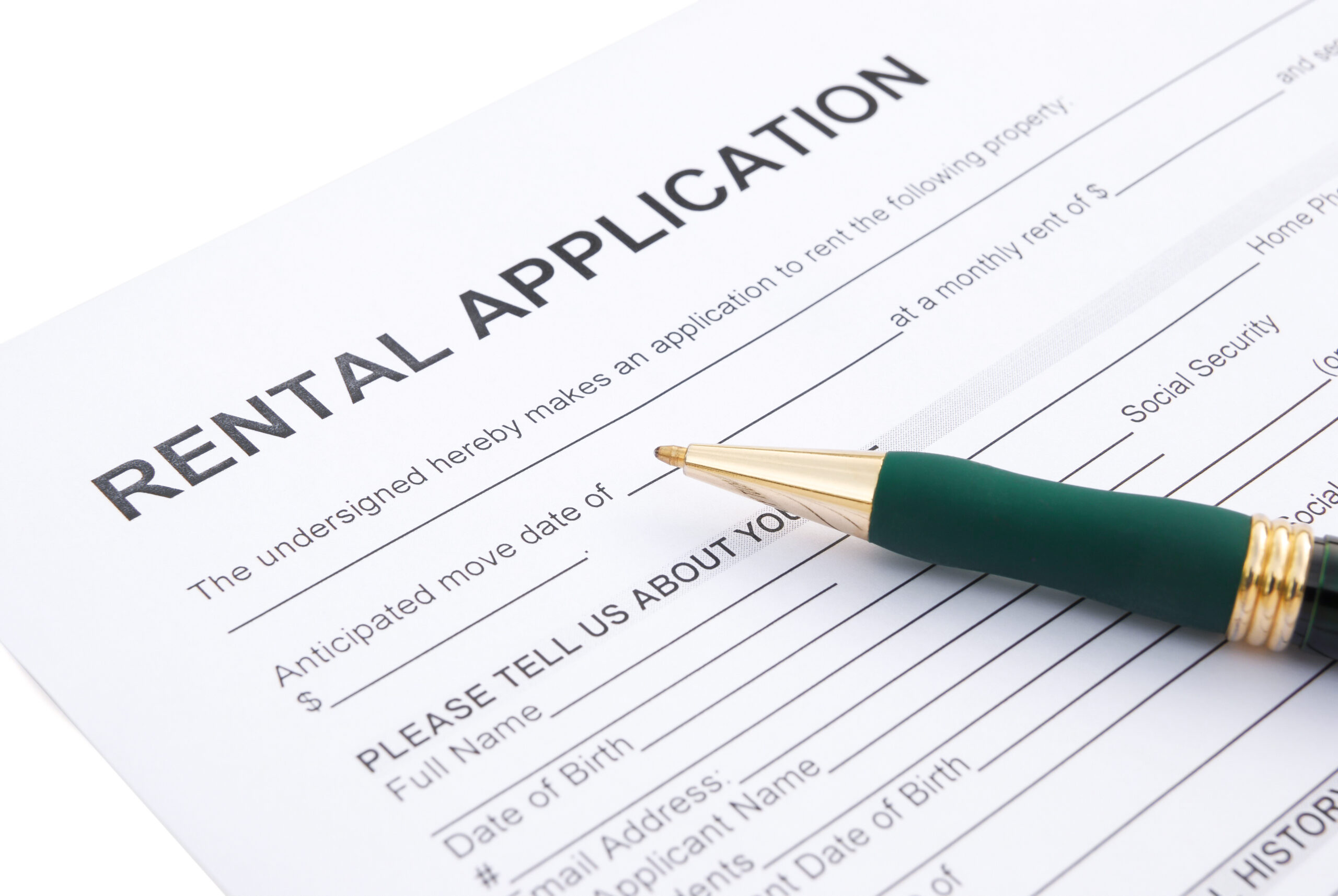 rental agreement close up