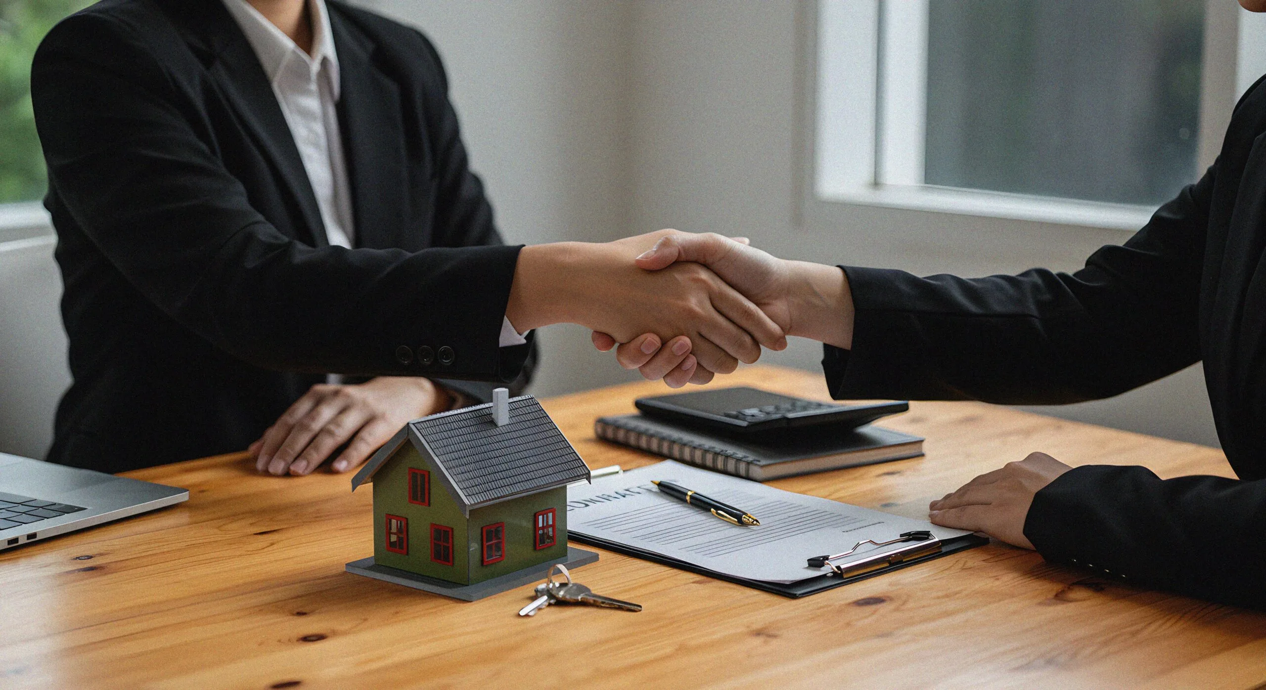 Property management agreement, house models and keys.