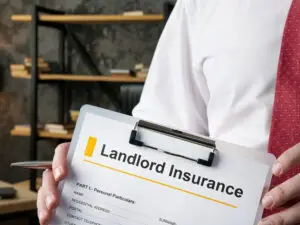 The manager offers an landlord insurance policy in the office
