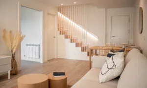 Modern apartment interior with open space, multifamily interior design​ ideas